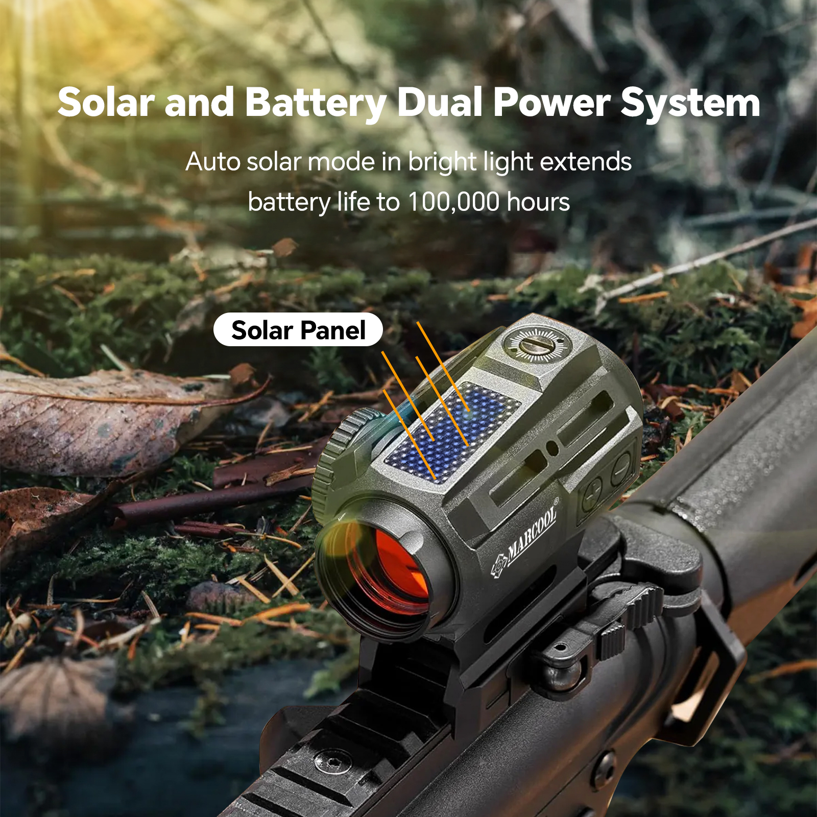 marcool solar red dot sight 30mm lens